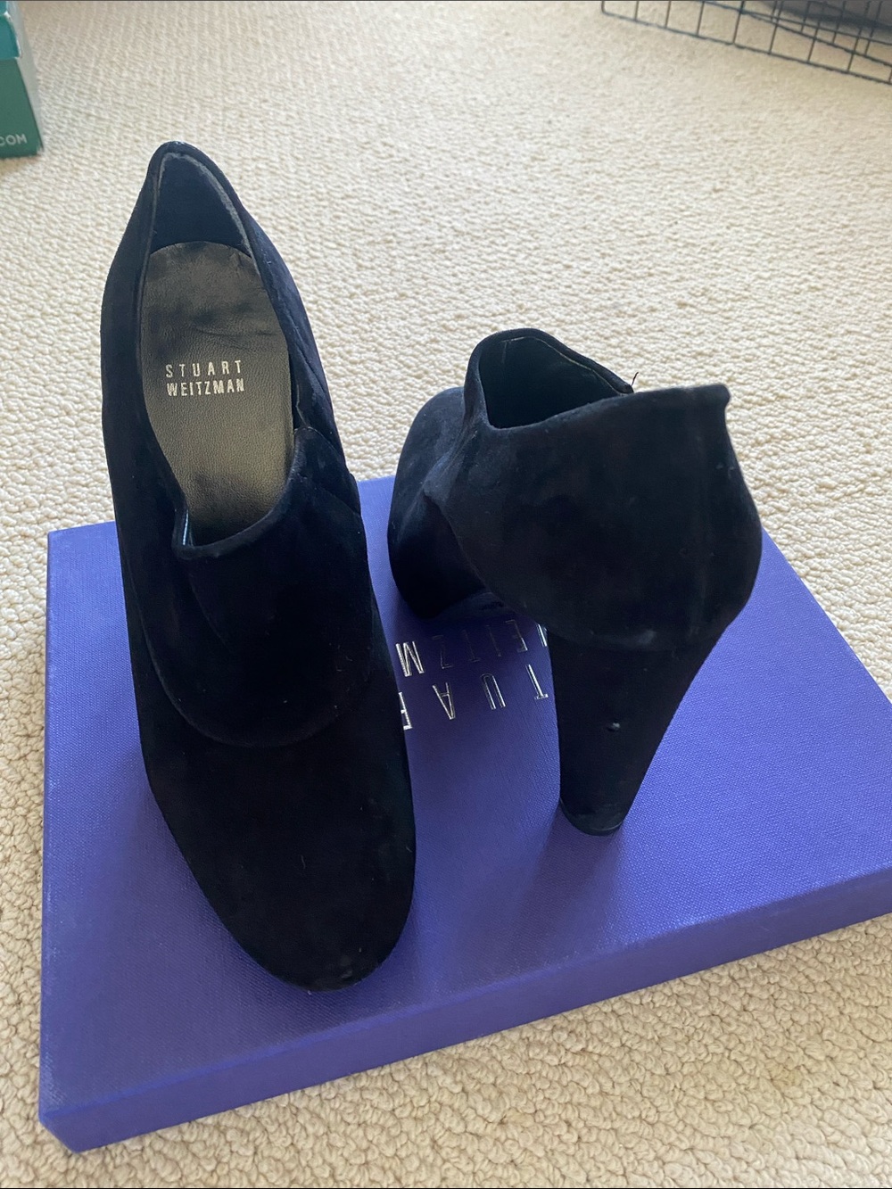 Stuart Weitzman Spiffy black suede bootie